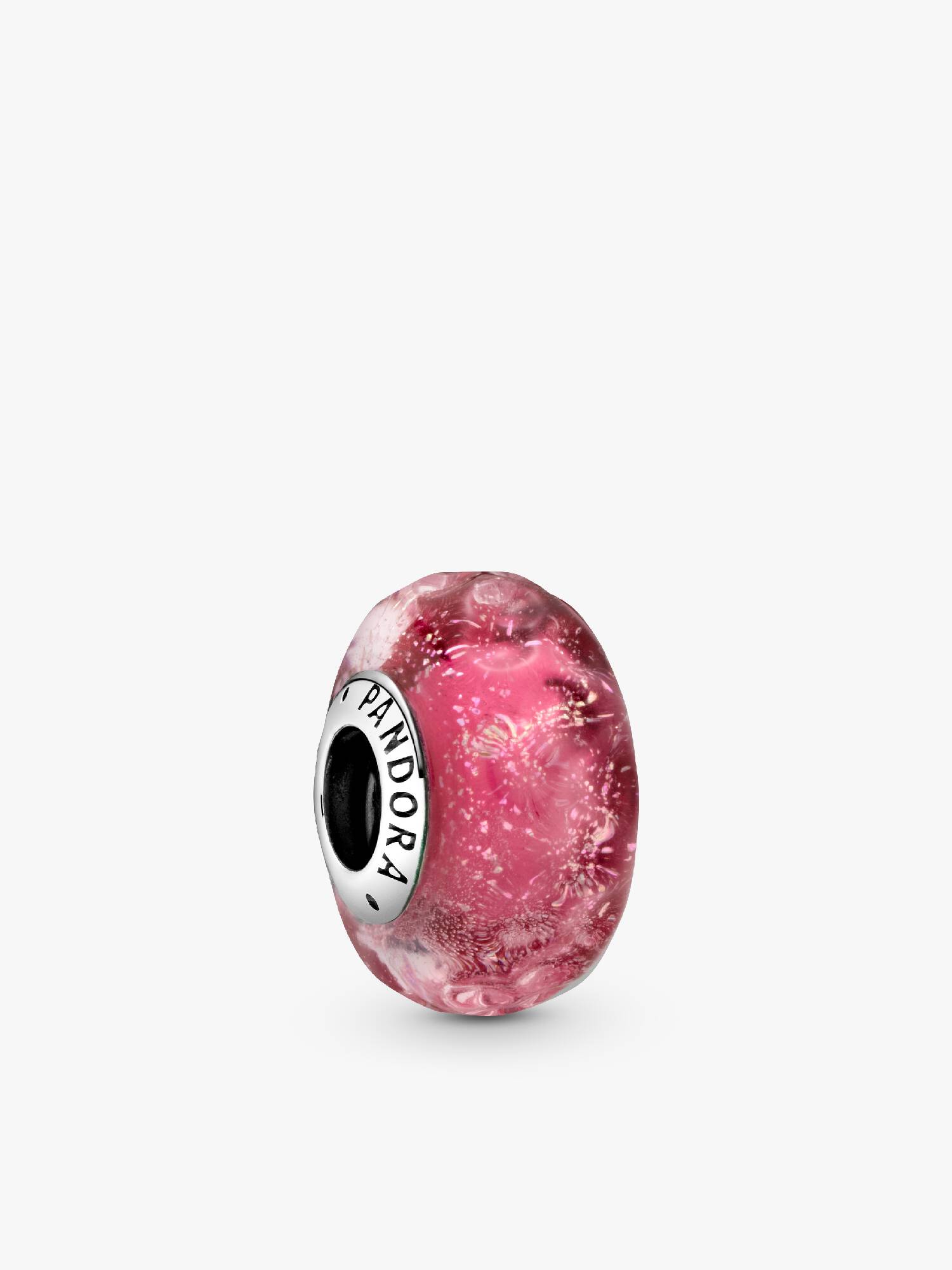 Bølget Fancy Rosa Muranoglass Charm
