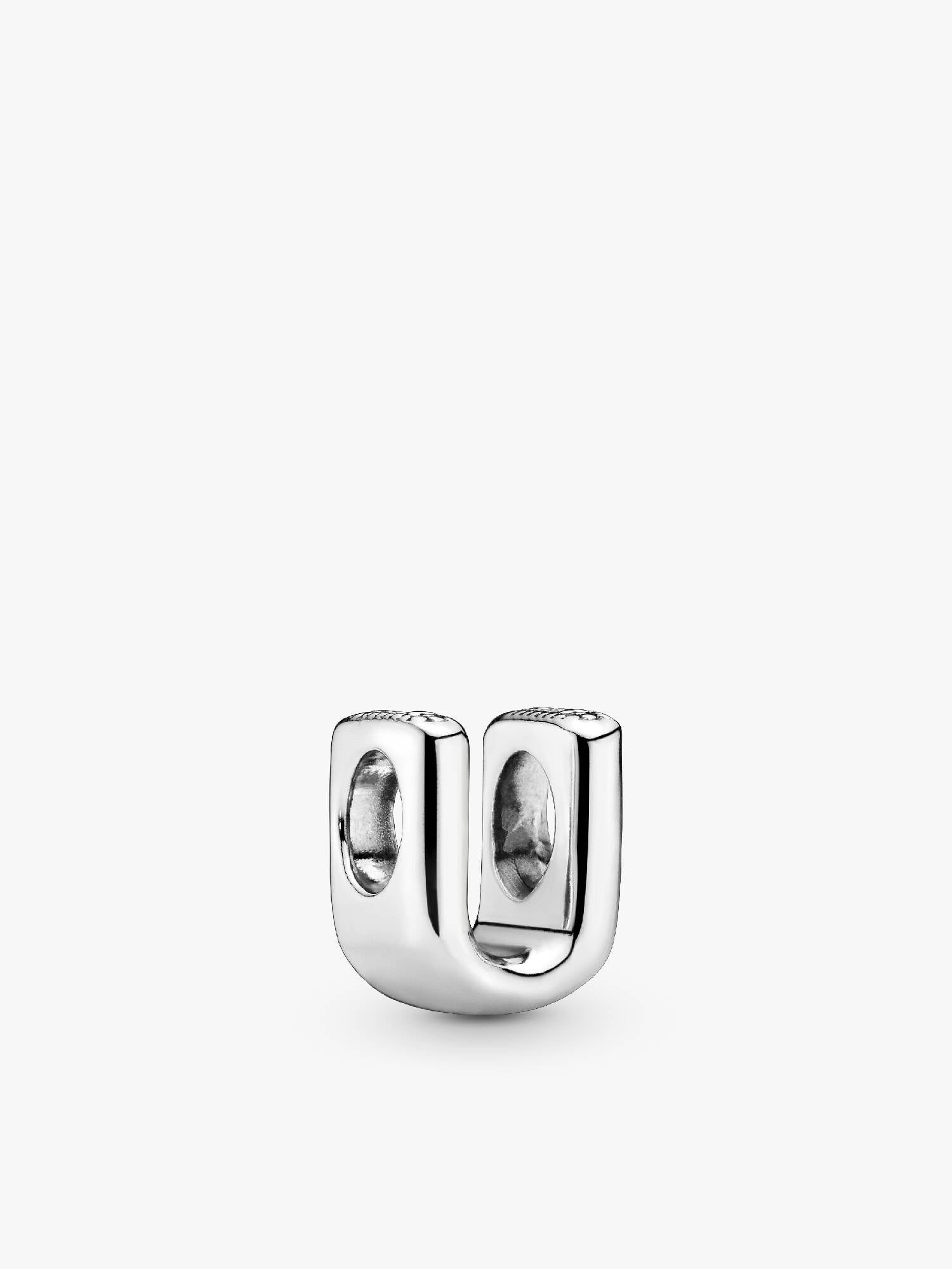 Letter U silver charm