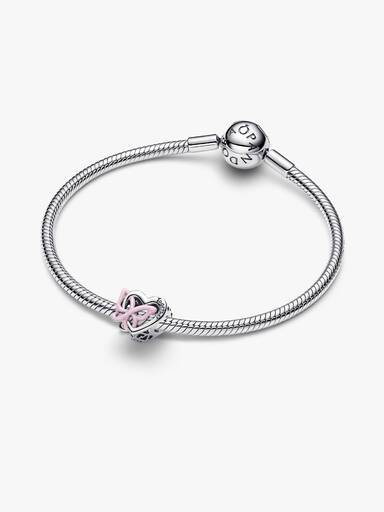 Sammenflettet Hjerte og Sommerfugl Charm