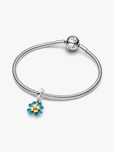 Snurrende Firkløver Hengende Charm med Lab-dyrket Diamant