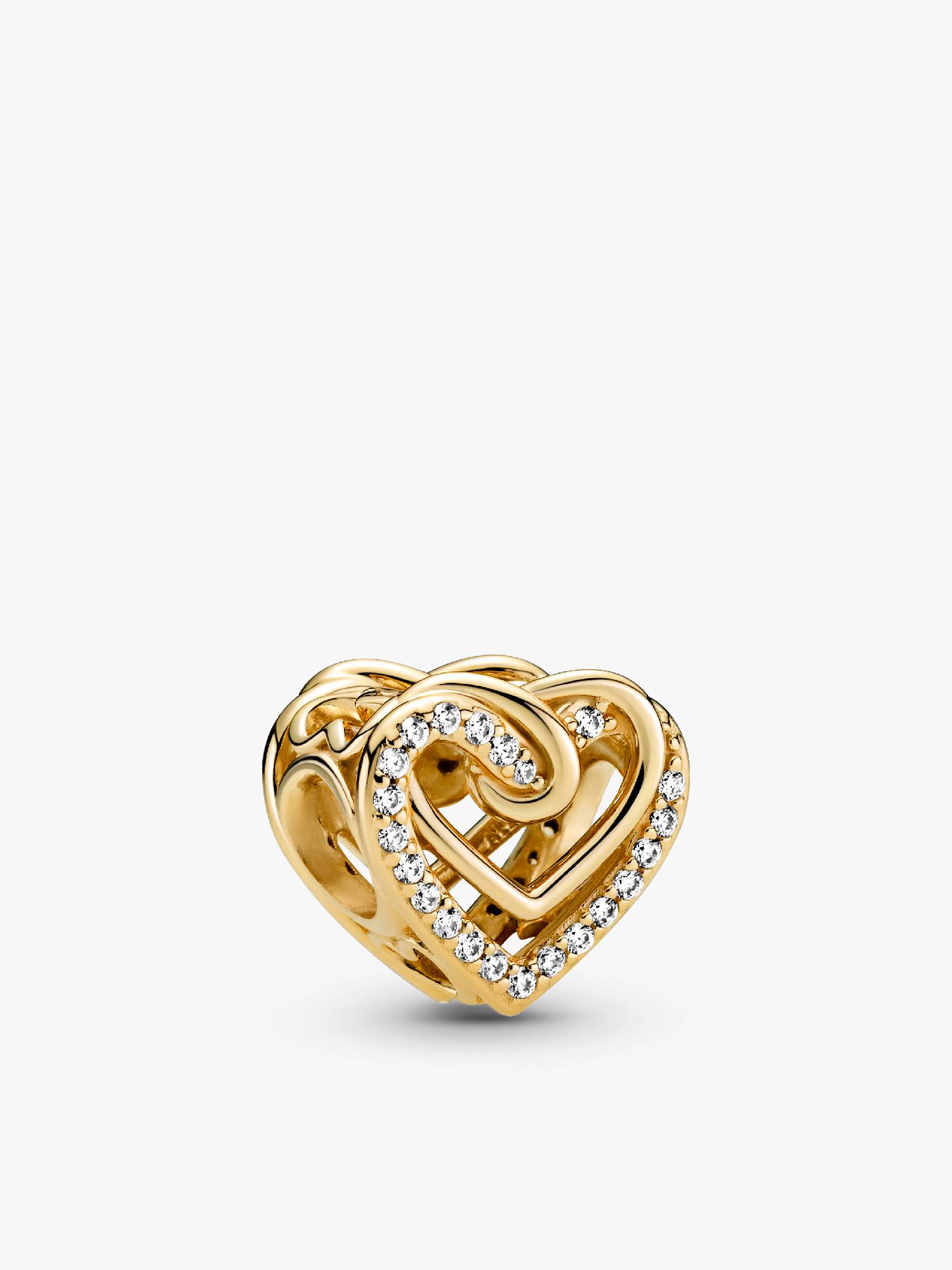 Funklende Sammenflettede Hjerter Charm