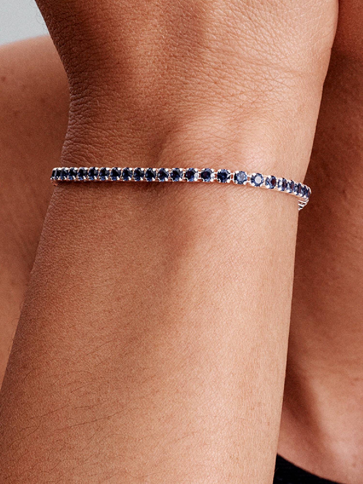 Funklende Blått Tennisarmbånd