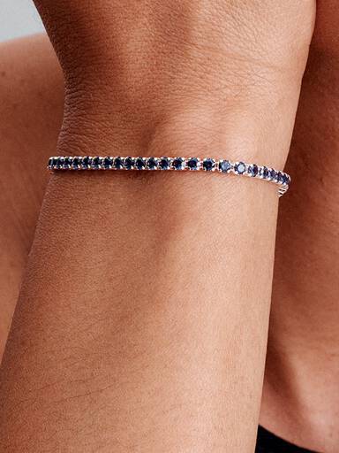 Funklende Blått Tennisarmbånd
