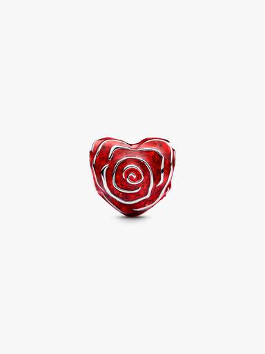 Rose Hjerte Charm