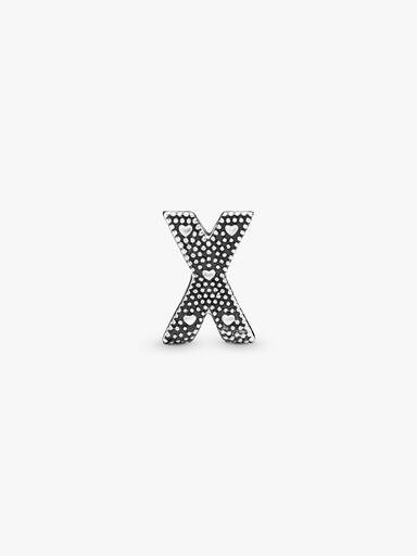 Letter X silver charm