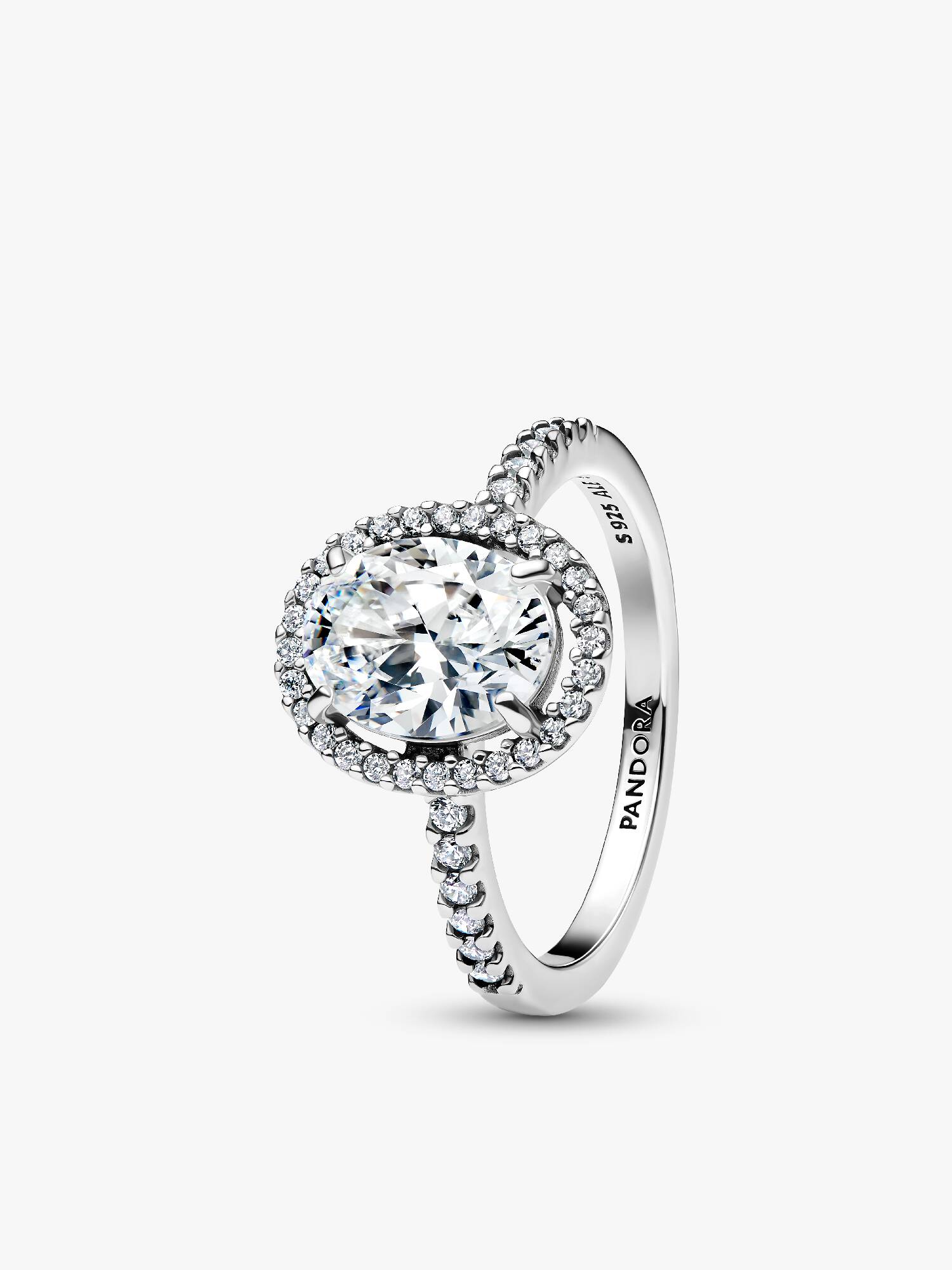 Oval Funklende Halo Statementring