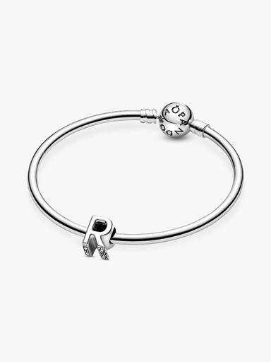 Letter R silver charm