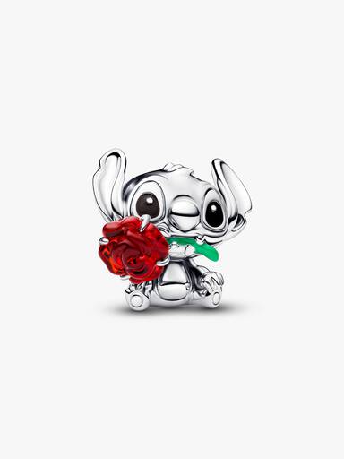 Disney Stitch Rose Muranoglass Charm
