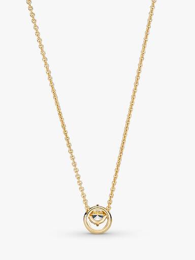 Funklende Rund Halo Anheng Collier Halskjede