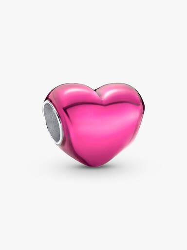 Metallisk Rosa Hjerte Charm