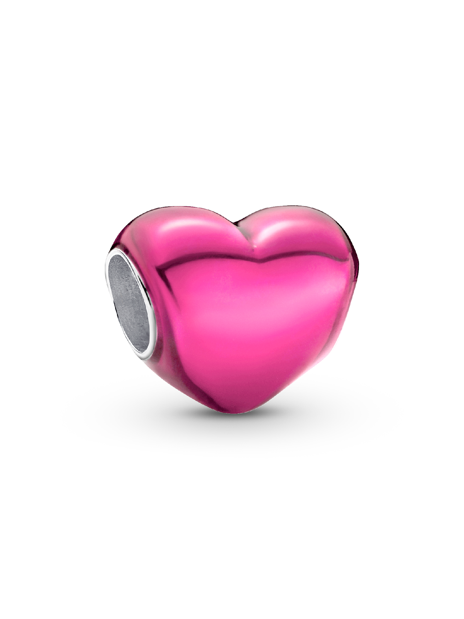 Metallisk Rosa Hjerte Charm