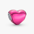 Metallisk Rosa Hjerte Charm Metallisk Rosa Hjerte Charm