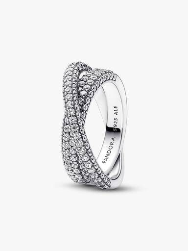 Pandora Timeless Pavé Crossover Dobbel Båndring