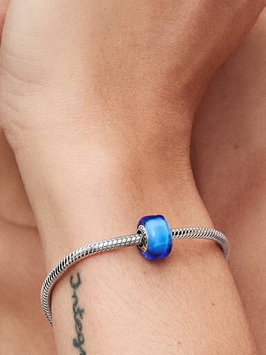 Blå Mini Muranoglass Charm