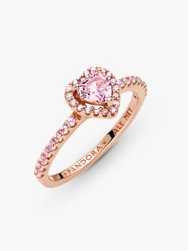 Funklende Hevet Hjerte Ring