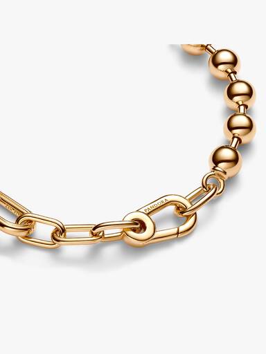 Lenkekjedearmbånd med Metallkugler og Ledd