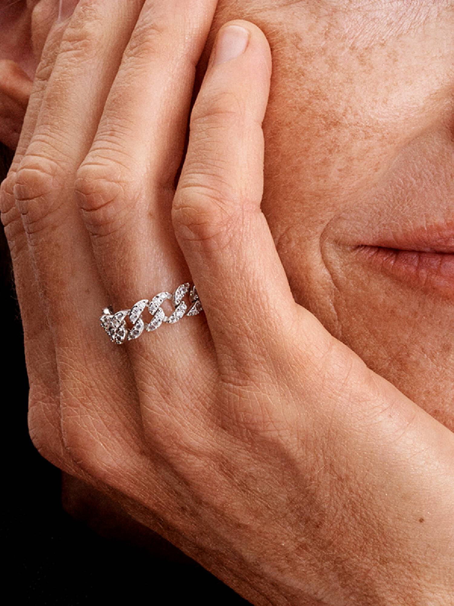 Pavé Cubansk Kjede Ring