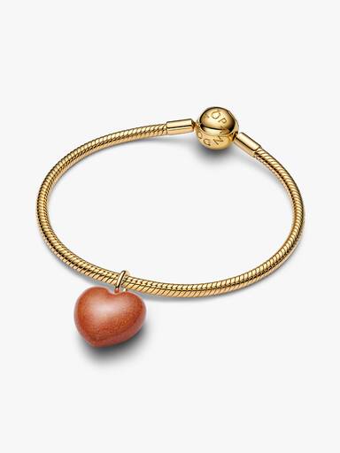 Oransje Oppblåst Hjerte Charm