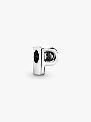 Letter P silver charm