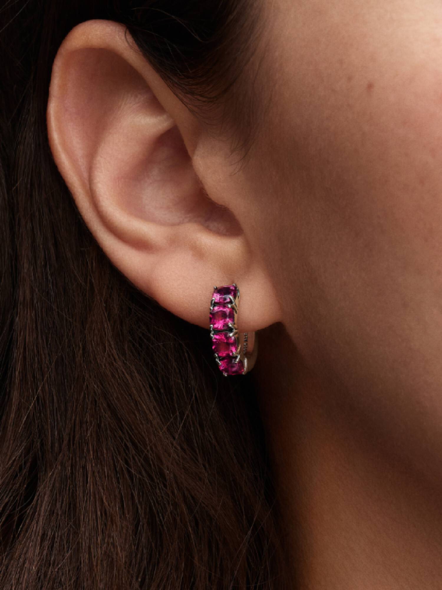 Pink Hoop Øreringer