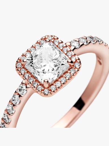 Firkantet Funklende Sirkel Ring