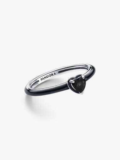Svart Chakra Hjerte Ring