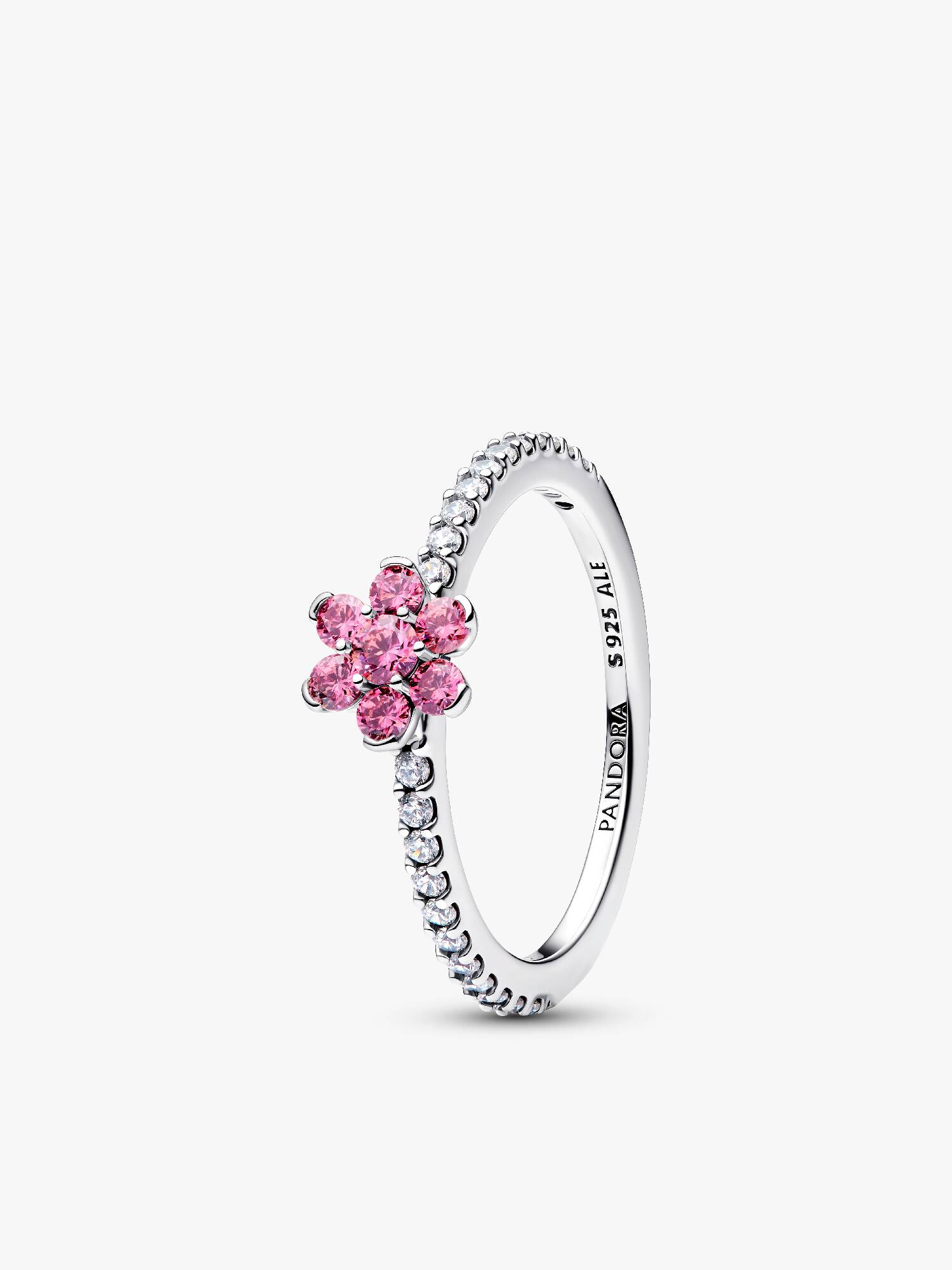 Funklende Pink Blomst Ring