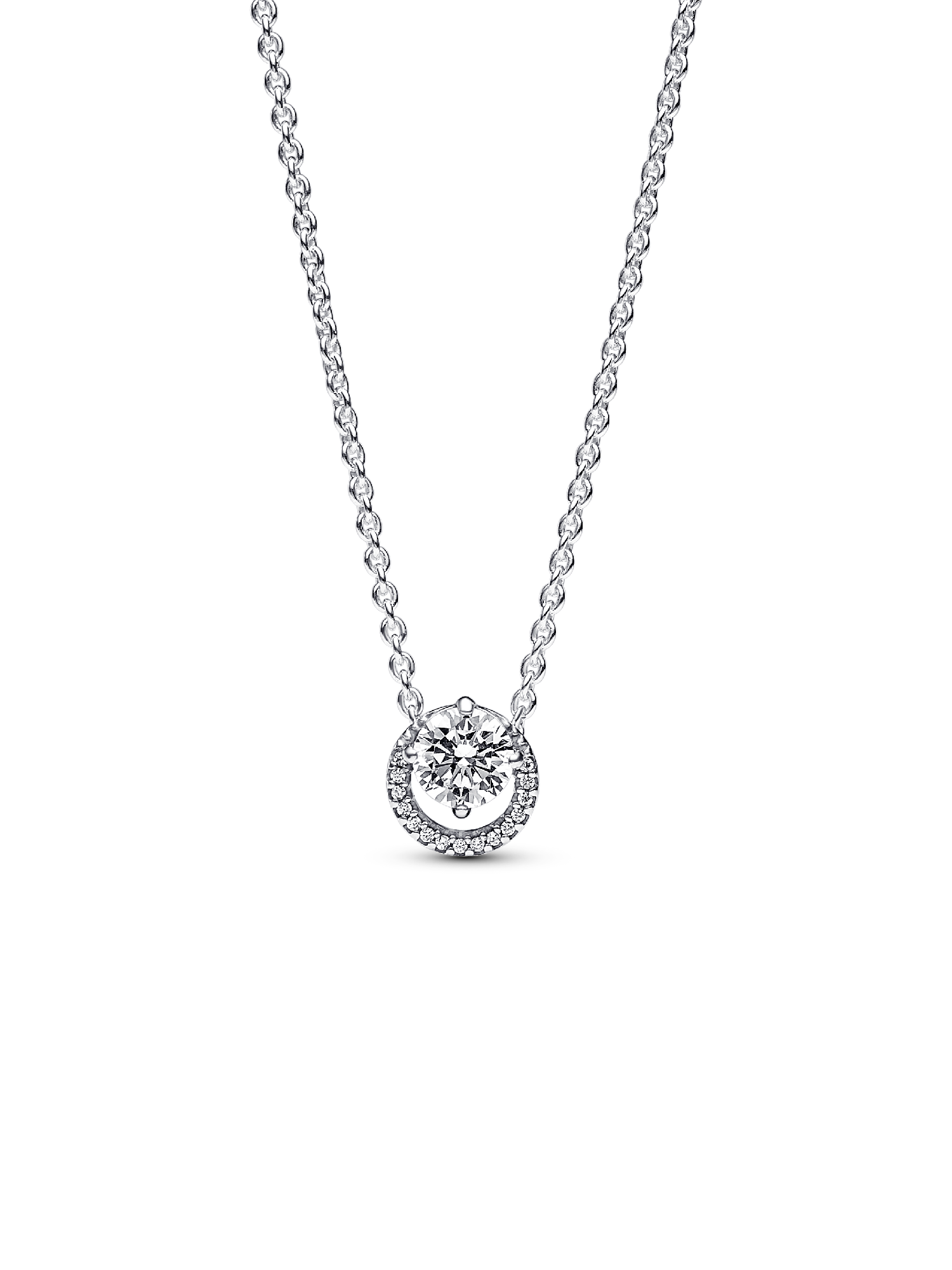 Funklende Rund Halo Anheng Collier Halskjede