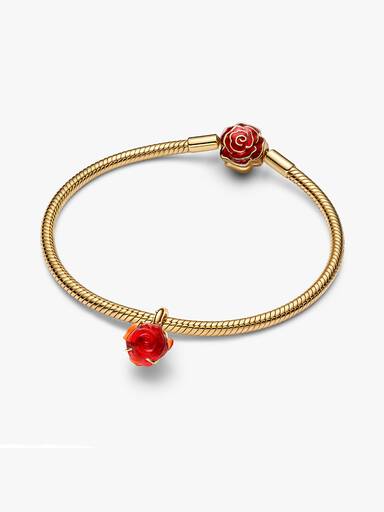 Disney Skjønnheten og Udyret Fortryllet Rose Hengende Charm