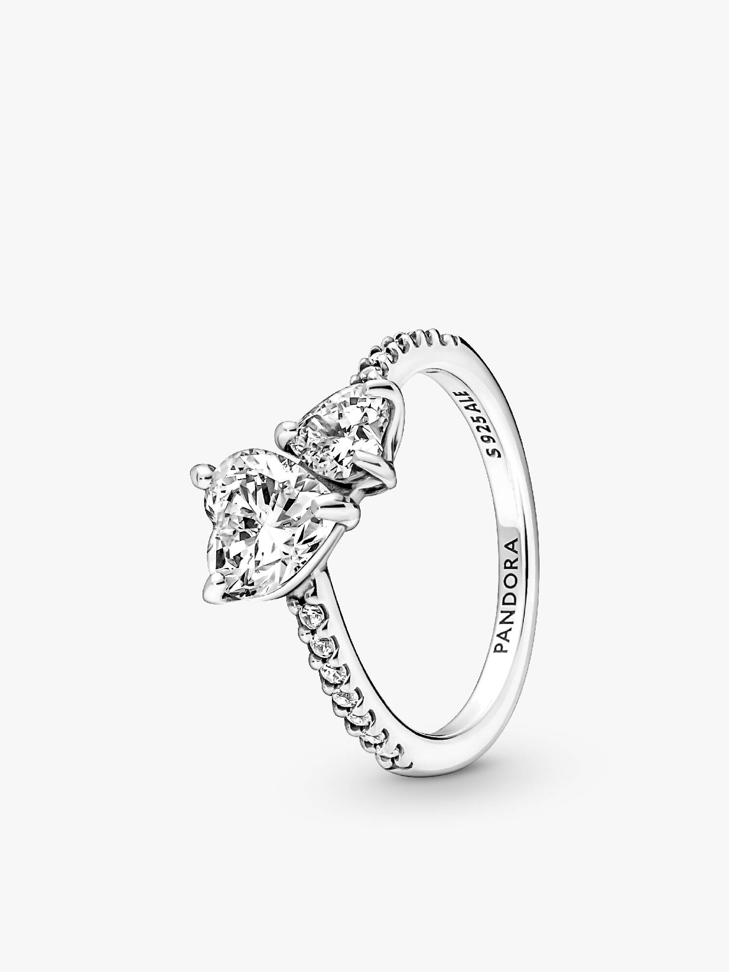 Dobbelt Hjerte Funklende Ring