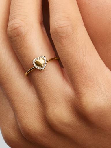 Inngraverbar Hjerte Halo Ring
