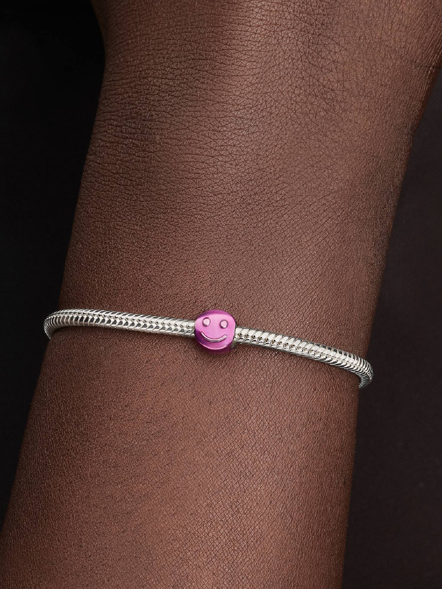 Pink Smilende Ansikt Mini Charm