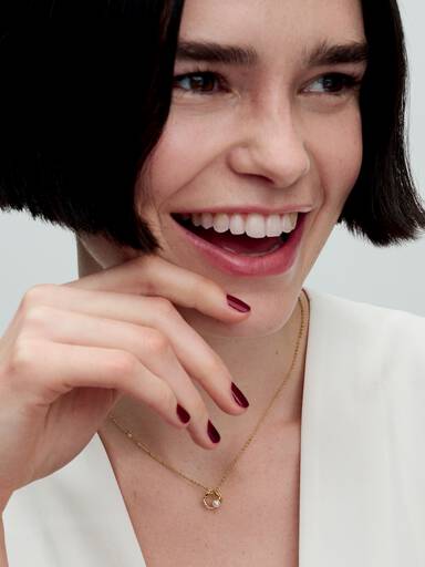 Organisk Formet Pavé Sirkel og Behandlet Ferskvannskulturperle Collier Halskjede