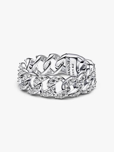 Pavé Cubansk Kjede Ring