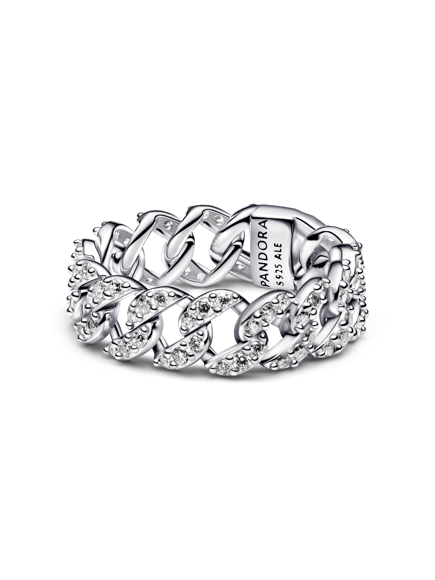 Pavé Cubansk Kjede Ring