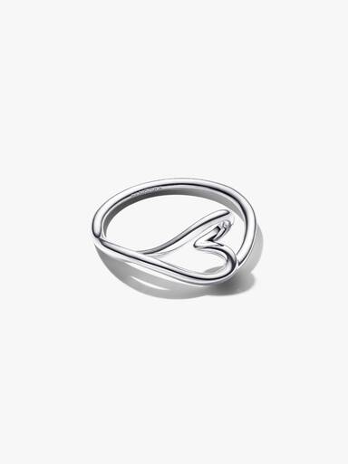 Organisk Formet Lite Hjerte Ring