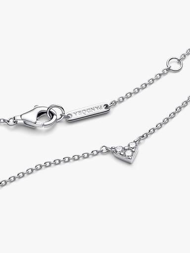 Hjerte med Tre Steiner Collier Halskjede