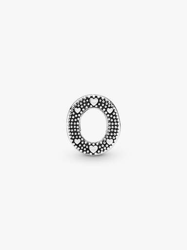 Letter O silver charm