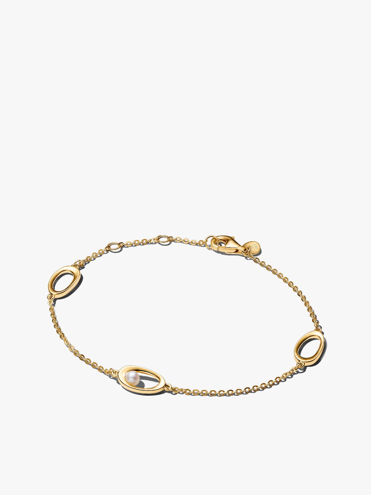 Organisk Formet Oval og Behandlet Ferskvannskulturperle Armbånd 