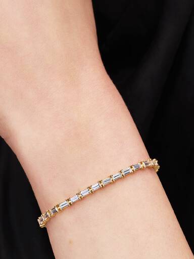 Funklende Baguette Tennisarmbånd