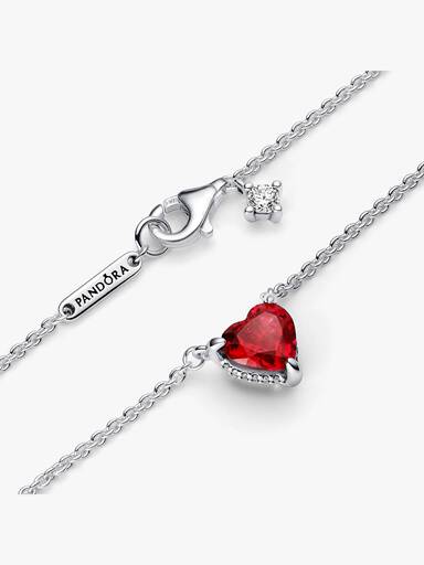 Funklende Hjerte Sirkel Anheng Collier Halskjede