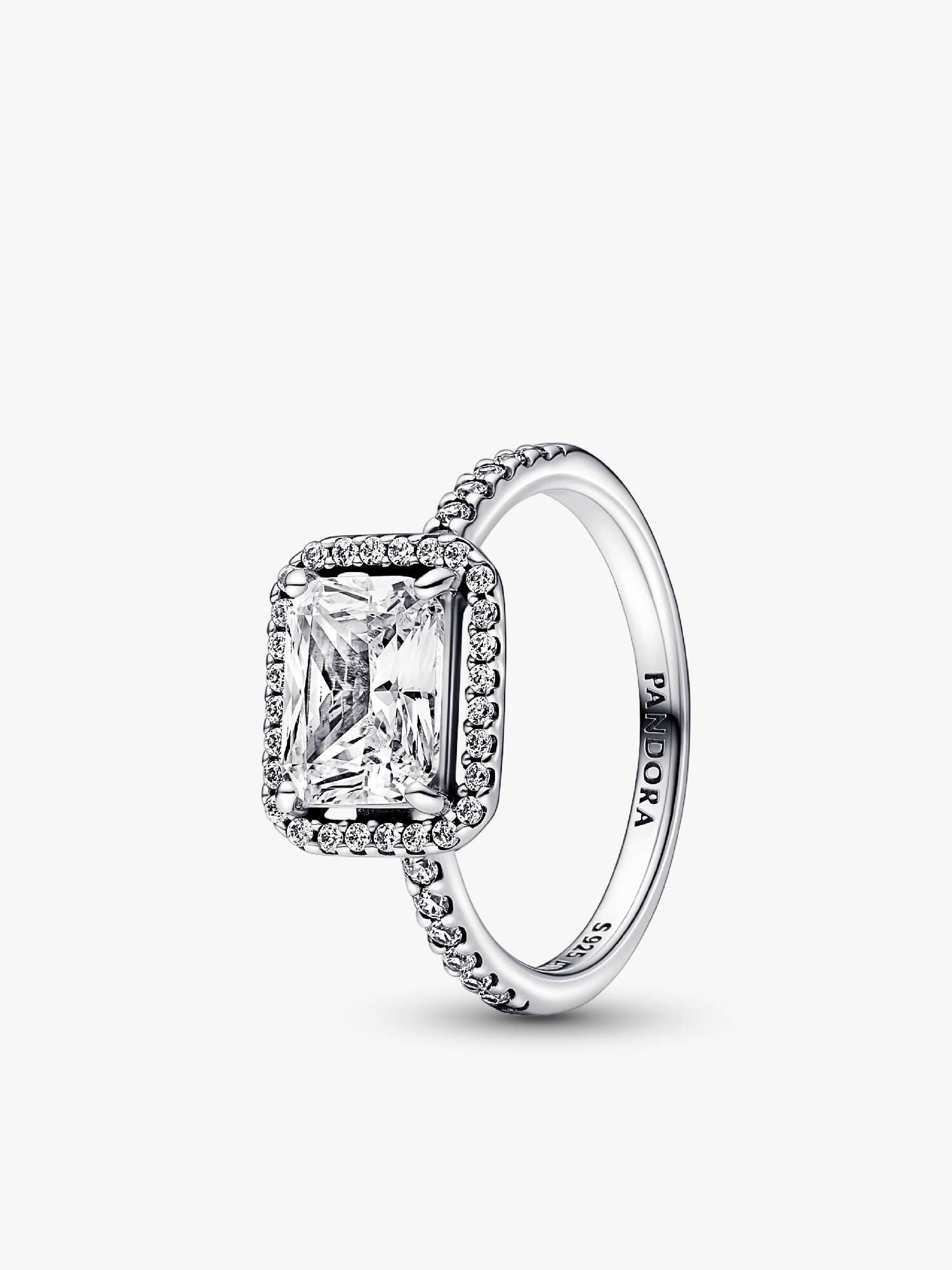 Rektangulær Funklende Sirkel Ring