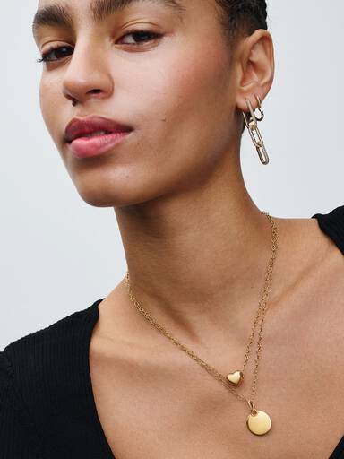 Koblede Hjerter Collier Halskjede