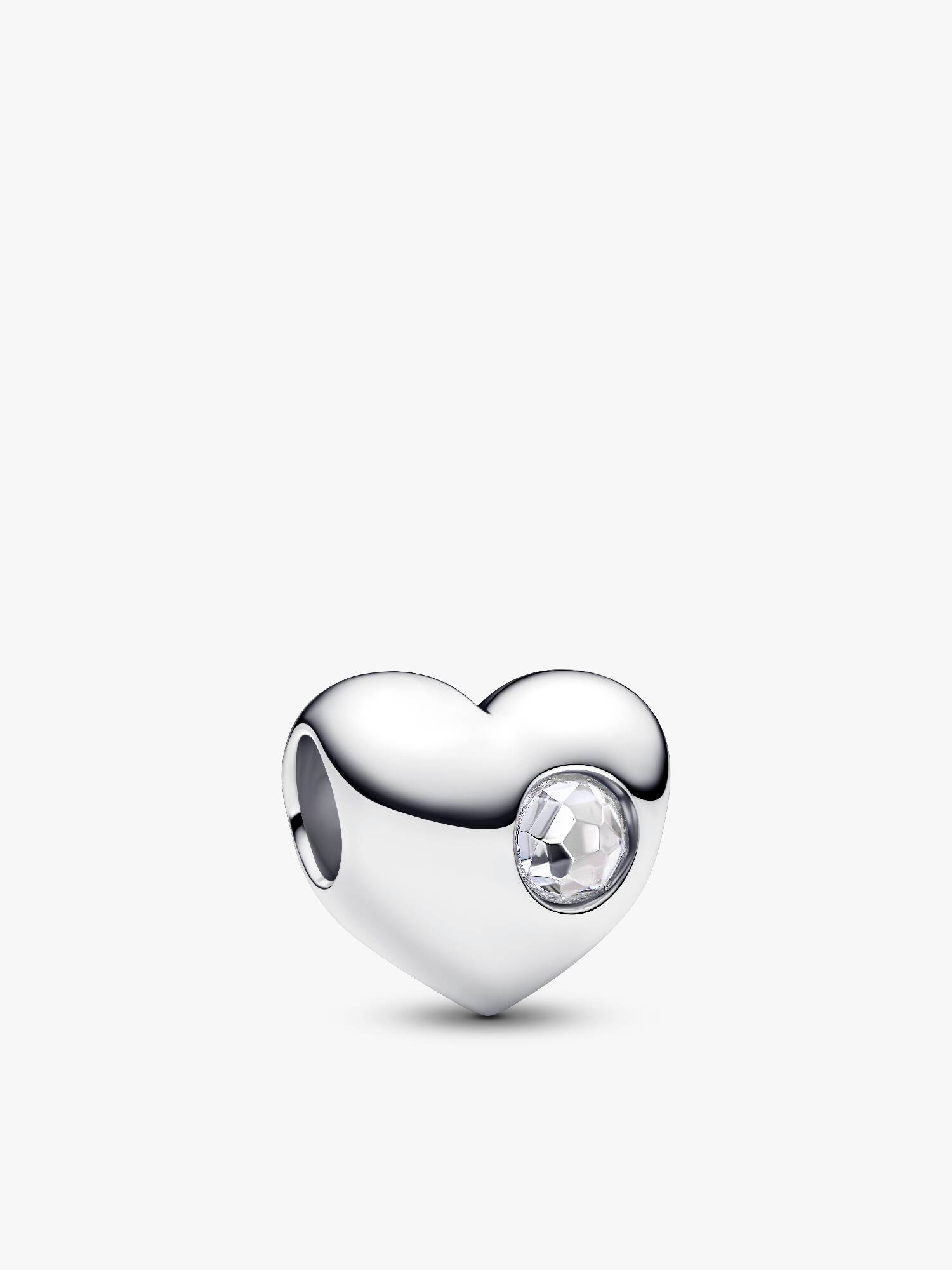 Hjerteformet Charm med Klar Stein
