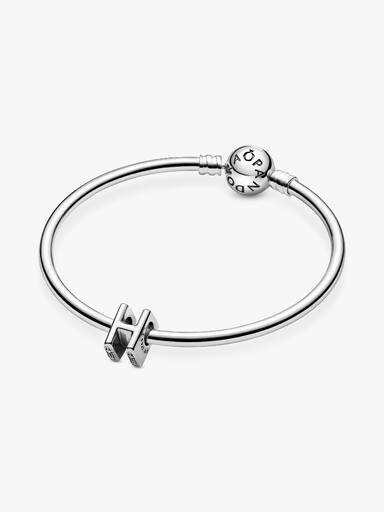 Letter H silver charm
