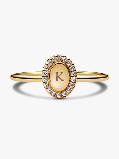 Inngraverbar Oval Halo Ring