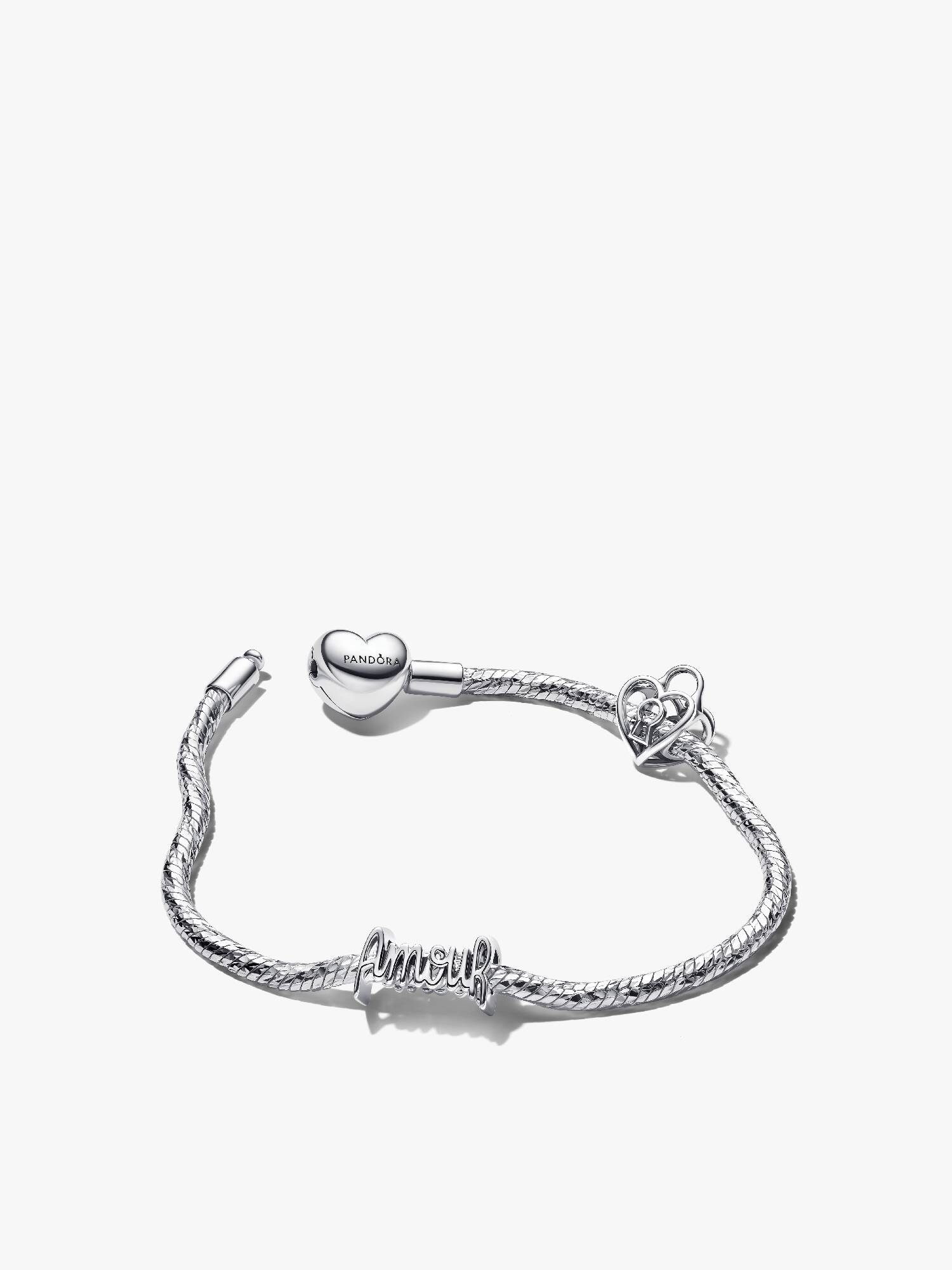 Amour og Hjerte Hengelås Armbånd Sett     