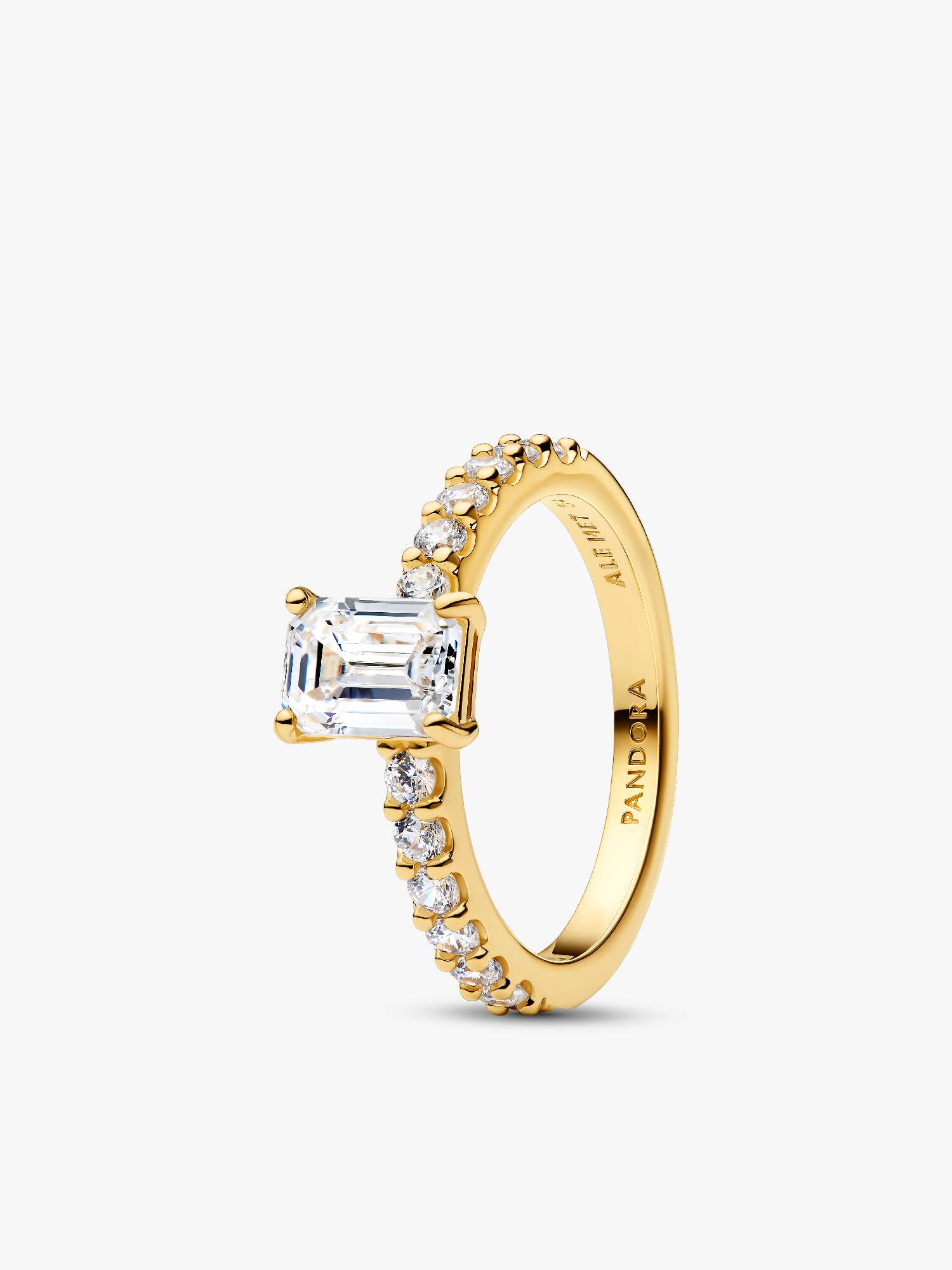 Rektangulær Funklende Sirkel Ring
