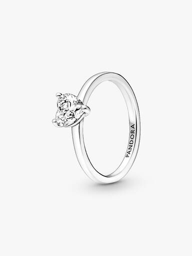 Funklende Hjerte Solitaire Ring