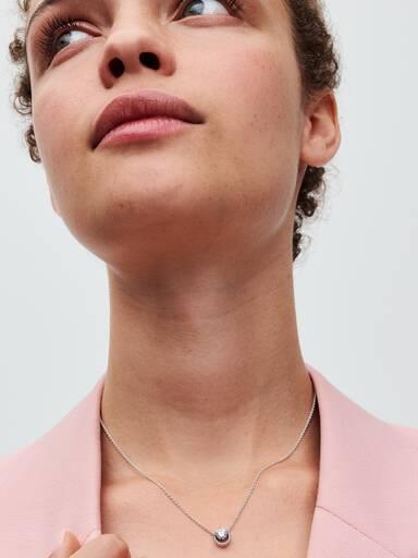 Funklende Rund Halo Anheng Collier Halskjede